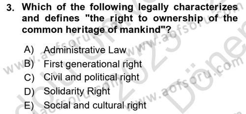Introduction to Law Dersi 2023 - 2024 Yılı (Final) Dönem Sonu Sınavı 3. Soru