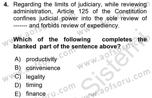 Introduction to Law Dersi 2024 - 2025 Yılı (Final) Dönem Sonu Sınav Soruları 4. Soru