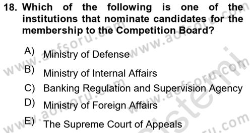 Introduction to Law Dersi 2024 - 2025 Yılı Yaz Okulu Sınav Soruları 18. Soru