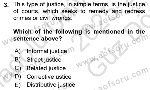 Introduction to Law Dersi 2025 - 2026 Yılı (Vize) Ara Sınav Soruları 3. Soru