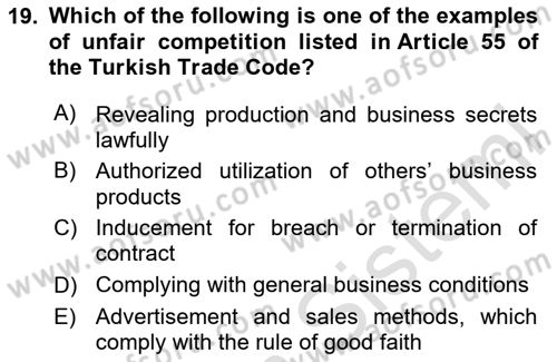 Introduction to Law Dersi 2025 - 2026 Yılı Yaz Okulu Sınav Soruları 19. Soru