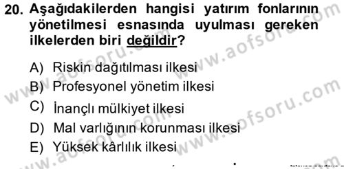 Sermaye Piyasası Hukuku Dersi 2014 - 2015 Yılı (Vize) Ara Sınav Soruları 20. Soru