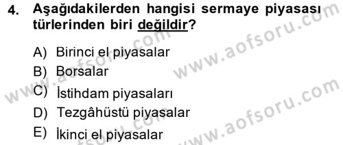 Sermaye Piyasası Hukuku Dersi 2014 - 2015 Yılı (Vize) Ara Sınav Soruları 4. Soru