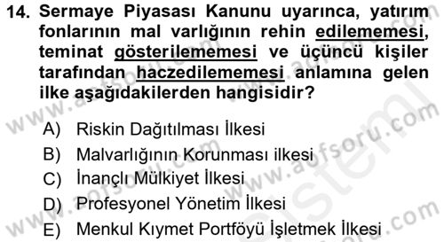 Sermaye Piyasası Hukuku Dersi 2015 - 2016 Yılı (Vize) Ara Sınav Soruları 14. Soru