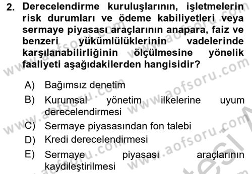 Sermaye Piyasası Hukuku Dersi 2016 - 2017 Yılı (Vize) Ara Sınav Soruları 2. Soru