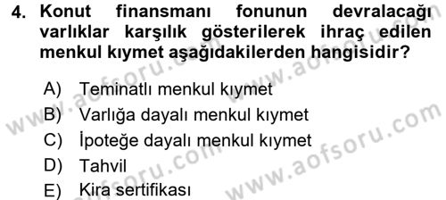 Sermaye Piyasası Hukuku Dersi 2016 - 2017 Yılı (Vize) Ara Sınav Soruları 4. Soru