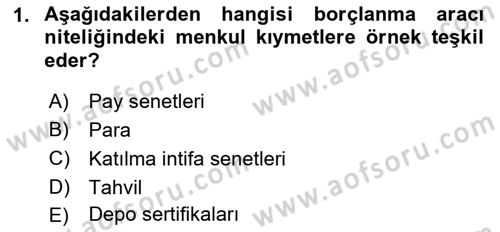 Sermaye Piyasası Hukuku Dersi 2018 - 2019 Yılı (Final) Dönem Sonu Sınav Soruları 1. Soru