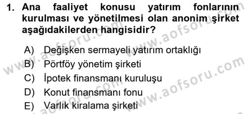 Sermaye Piyasası Hukuku Dersi 2021 - 2022 Yılı (Vize) Ara Sınav Soruları 1. Soru