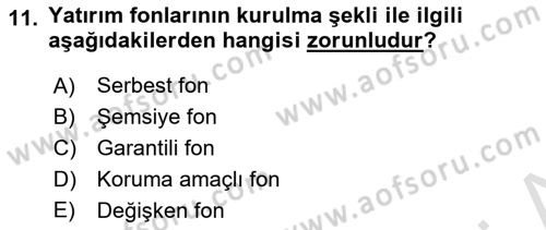 Sermaye Piyasası Hukuku Dersi 2021 - 2022 Yılı (Vize) Ara Sınav Soruları 11. Soru