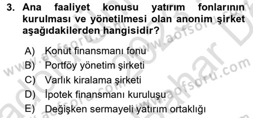 Sermaye Piyasası Hukuku Dersi 2023 - 2024 Yılı (Vize) Ara Sınav Soruları 3. Soru
