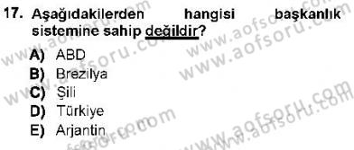 Anayasa 1 Dersi 2012 - 2013 Yılı (Vize) Ara Sınav Soruları 17. Soru