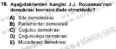 Anayasa 1 Dersi 2012 - 2013 Yılı (Vize) Ara Sınav Soruları 18. Soru