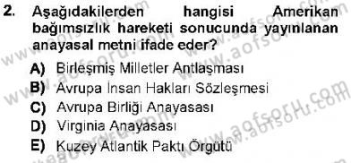 Anayasa 1 Dersi 2012 - 2013 Yılı (Vize) Ara Sınav Soruları 2. Soru