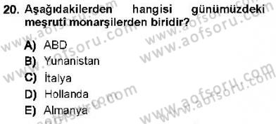 Anayasa 1 Dersi 2012 - 2013 Yılı (Vize) Ara Sınav Soruları 20. Soru