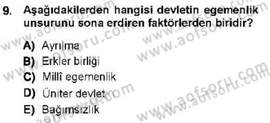 Anayasa 1 Dersi 2012 - 2013 Yılı (Vize) Ara Sınav Soruları 9. Soru