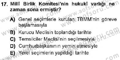 Anayasa 1 Dersi 2012 - 2013 Yılı (Final) Dönem Sonu Sınav Soruları 17. Soru