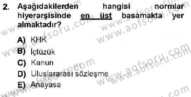Anayasa 1 Dersi 2012 - 2013 Yılı (Final) Dönem Sonu Sınav Soruları 2. Soru