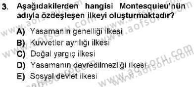 Anayasa 1 Dersi 2012 - 2013 Yılı (Final) Dönem Sonu Sınav Soruları 3. Soru