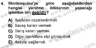 Anayasa 1 Dersi 2012 - 2013 Yılı (Final) Dönem Sonu Sınav Soruları 4. Soru