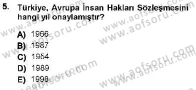 Anayasa 1 Dersi 2012 - 2013 Yılı (Final) Dönem Sonu Sınav Soruları 5. Soru