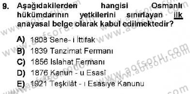 Anayasa 1 Dersi 2012 - 2013 Yılı (Final) Dönem Sonu Sınav Soruları 9. Soru