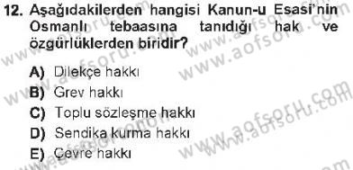 Anayasa 1 Dersi 2012 - 2013 Yılı Tek Ders Sınav Soruları 12. Soru