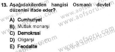 Anayasa 1 Dersi 2012 - 2013 Yılı Tek Ders Sınav Soruları 13. Soru