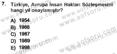 Anayasa 1 Dersi 2012 - 2013 Yılı Tek Ders Sınav Soruları 7. Soru