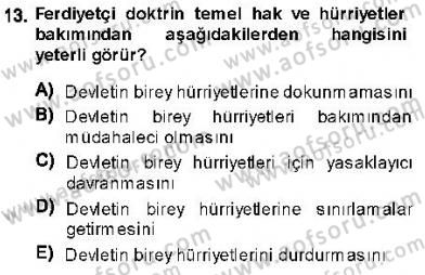 Anayasa 1 Dersi 2013 - 2014 Yılı (Vize) Ara Sınav Soruları 13. Soru
