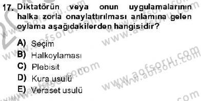 Anayasa 1 Dersi 2013 - 2014 Yılı (Vize) Ara Sınav Soruları 17. Soru