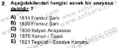 Anayasa 1 Dersi 2013 - 2014 Yılı (Vize) Ara Sınav Soruları 2. Soru
