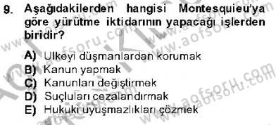 Anayasa 1 Dersi 2013 - 2014 Yılı (Vize) Ara Sınav Soruları 9. Soru