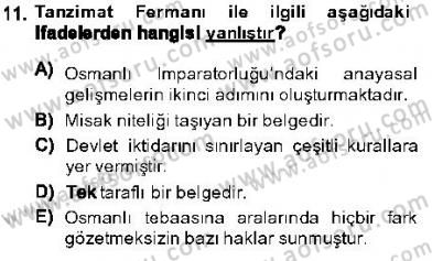 Anayasa 1 Dersi 2013 - 2014 Yılı (Final) Dönem Sonu Sınav Soruları 11. Soru