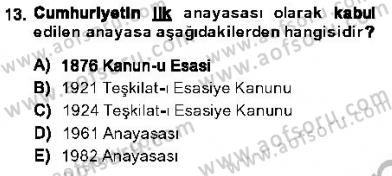 Anayasa 1 Dersi 2013 - 2014 Yılı (Final) Dönem Sonu Sınav Soruları 13. Soru