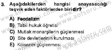 Anayasa 1 Dersi 2013 - 2014 Yılı (Final) Dönem Sonu Sınav Soruları 3. Soru