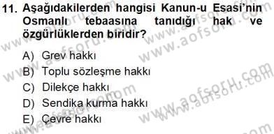 Anayasa 1 Dersi 2013 - 2014 Yılı Tek Ders Sınav Soruları 11. Soru