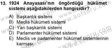 Anayasa 1 Dersi 2013 - 2014 Yılı Tek Ders Sınav Soruları 13. Soru