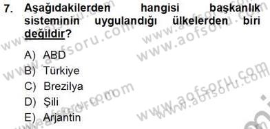 Anayasa 1 Dersi 2013 - 2014 Yılı Tek Ders Sınav Soruları 7. Soru