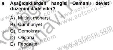 Anayasa 1 Dersi 2013 - 2014 Yılı Tek Ders Sınav Soruları 9. Soru