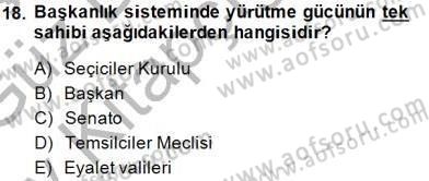 Anayasa 1 Dersi 2014 - 2015 Yılı (Vize) Ara Sınav Soruları 18. Soru