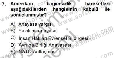 Anayasa 1 Dersi 2014 - 2015 Yılı (Vize) Ara Sınav Soruları 7. Soru