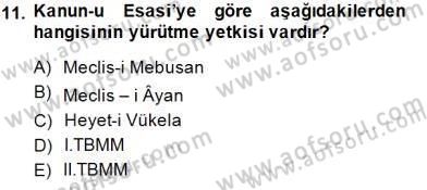 Anayasa 1 Dersi 2014 - 2015 Yılı (Final) Dönem Sonu Sınav Soruları 11. Soru