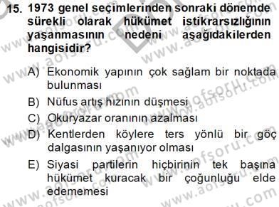 Anayasa 1 Dersi 2014 - 2015 Yılı (Final) Dönem Sonu Sınav Soruları 15. Soru