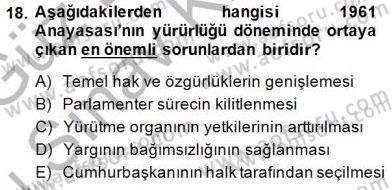 Anayasa 1 Dersi 2014 - 2015 Yılı (Final) Dönem Sonu Sınav Soruları 18. Soru