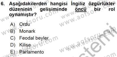 Anayasa 1 Dersi 2015 - 2016 Yılı (Vize) Ara Sınav Soruları 6. Soru