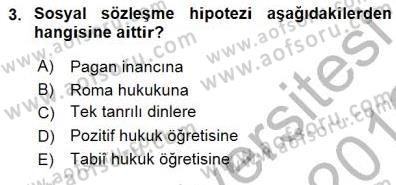 Anayasa 1 Dersi 2015 - 2016 Yılı (Final) Dönem Sonu Sınav Soruları 3. Soru