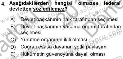 Anayasa 1 Dersi 2015 - 2016 Yılı (Final) Dönem Sonu Sınav Soruları 4. Soru