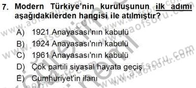 Anayasa 1 Dersi 2015 - 2016 Yılı (Final) Dönem Sonu Sınav Soruları 7. Soru