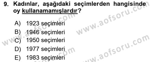 Anayasa 1 Dersi 2015 - 2016 Yılı Tek Ders Sınav Soruları 9. Soru
