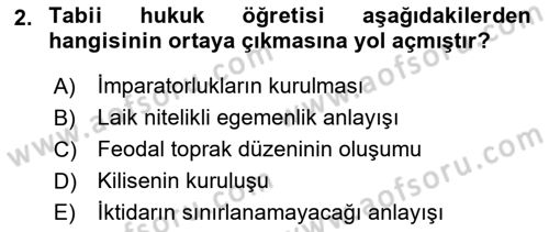 Anayasa 1 Dersi 2018 - 2019 Yılı (Final) Dönem Sonu Sınav Soruları 2. Soru